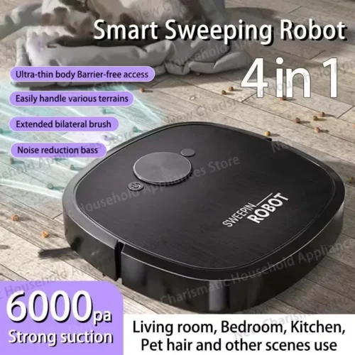 New 4-in-1 Robot Vacuum Cleaner USB Charging Home Fully Automatic Sweep Robot Integrated Sweep suction mopping &Sterilization