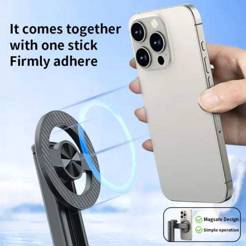 Alternative view of Magnetic Phone Holder 360° Rotation Pocket Selfie Stick With Bluetooth Remote Adjustable Desktop Stand for Live Streaming