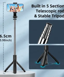 Alternative view of Selfie Stick Tripod for Cell Phone, Mobile Stand Monopod with Wireless Remote for iPhone Samsung Huawei Xiaomi Smartphone