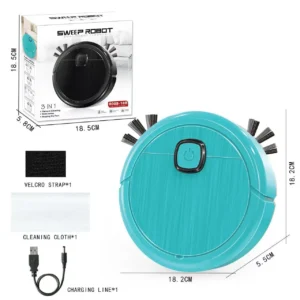 Smart Sweeping Robot Vacuum Mop with 4000pa Suction and Washable Mop for Pet Hair on Hard Floors - Blue