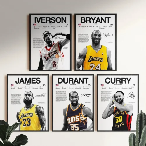 Alternative view of Famous Basketball Players Canvas Painting Poster Printing - Premium Sports Wall Art for Fans Home & Office Decoration