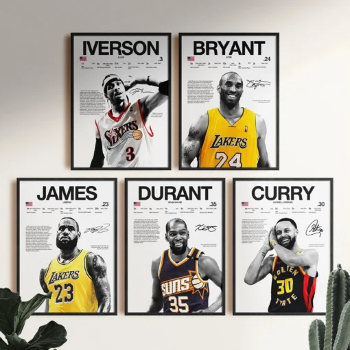 Canvas Poster of Famous Basketball Players - Premium Sports Wall Art for Fans' Home and Office Decor - Image 2