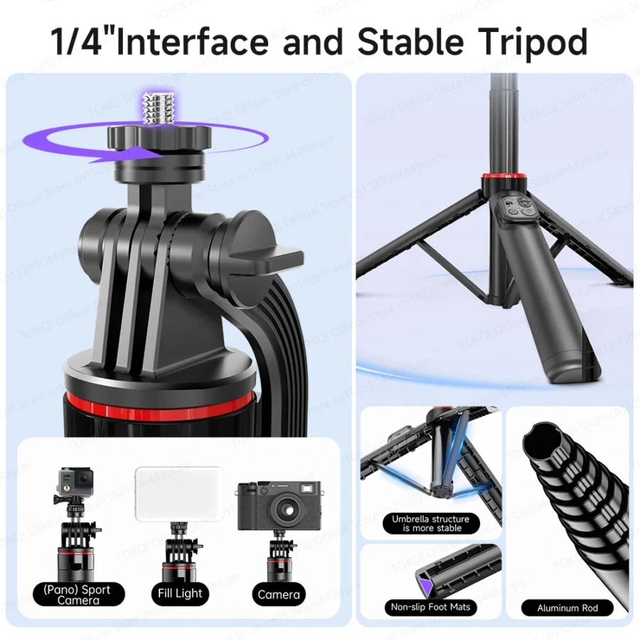 C22 AI Face Tracking Handheld Gimbal Stabiliser 360° Rotation Shoot Selfie Stick Tripod for Mobile Phone, 1/4'' Screw for Camera - Image 4