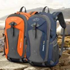 Large capacity outdoor hiking backpack with shoulder straps for men and women