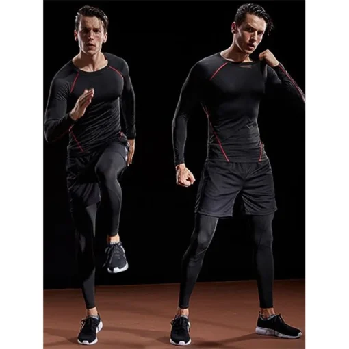 Compression Long Sleeve T-Shirt for Men with Moisture-Wicking and Muscle Support - Image 3