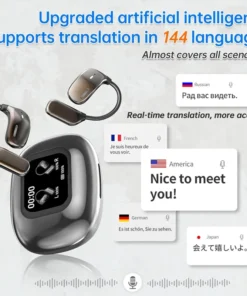Alternative view of UYUXIO AI Translating Earphone OWS Real Time Translation Earbuds with 144 Languages Ear Buds with LCD Touch Screen Headphone
