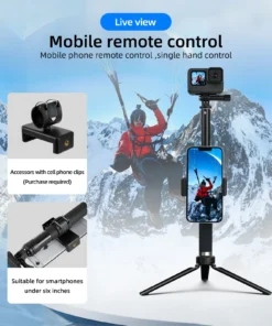 Alternative view of TELESIN 0.9M Aluminum Alloy Selfie Stick Monopod Tripod for GoPro Hero 12 11 10 9 8 7 6 Insta360 DJI OSMO Action for Smart Phone