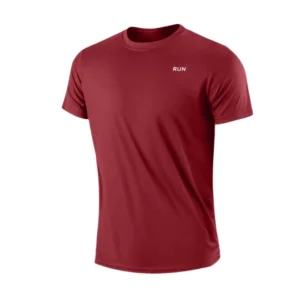 Men's Quick Dry Moisture Wicking Training T-Shirt for Gym and Running - Red, M