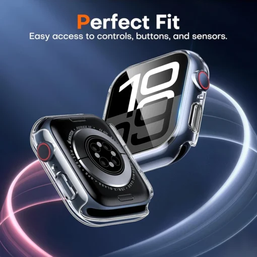 Glass Cover for Apple Watch Case with Screen Protector for iWatch Series 10, 9, 8, 7, 6, SE, 5 in Various Sizes - Image 3