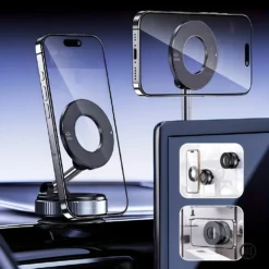 Magnetic Phone Holder with 360° Adjustable Mount for Cars and Desks