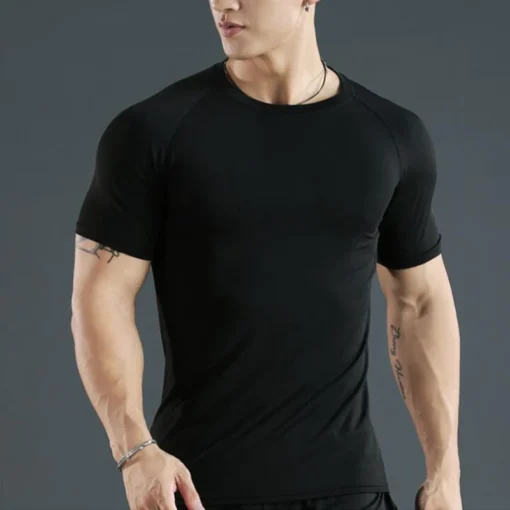 Men's Compression Short Sleeve T-Shirt for Enhanced Performance in Running and Fitness Activities - Image 7