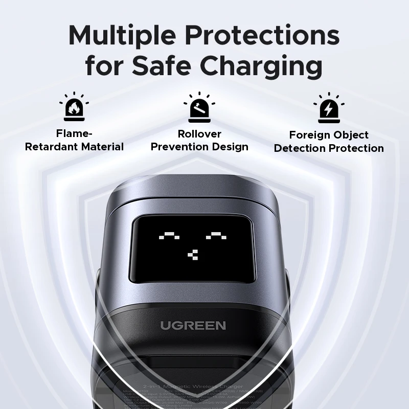 UGREEN Qi2 Magnetic Wireless Charging Stand with 15W Output for iPhone - Image 6