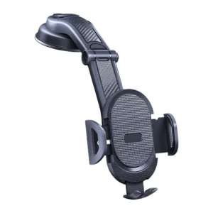 Universal Car Phone Holder with Suction for Windshield and Dashboard Use - black