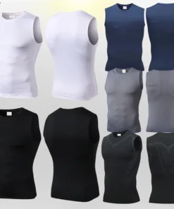 Alternative view of Men Quick Dry Running T-Shirts Compression Vest Sleeveless Quick-Drying Jersey Training Shirt Gym Mens Tank Top