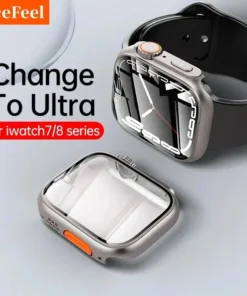 Alternative view of Glass+Case for Apple Watch 46mm 44mm 45mm 41mm 40mm 38mm 42mm Screen Protector Change Ultra Bumper iWatch Series 10 9 8 7 SE 6 5
