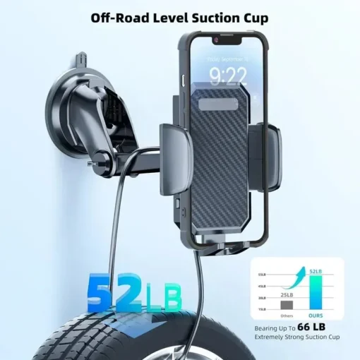 Car Phone Holder with 360° Rotation and Secure Mounting for Smartphones - Image 5