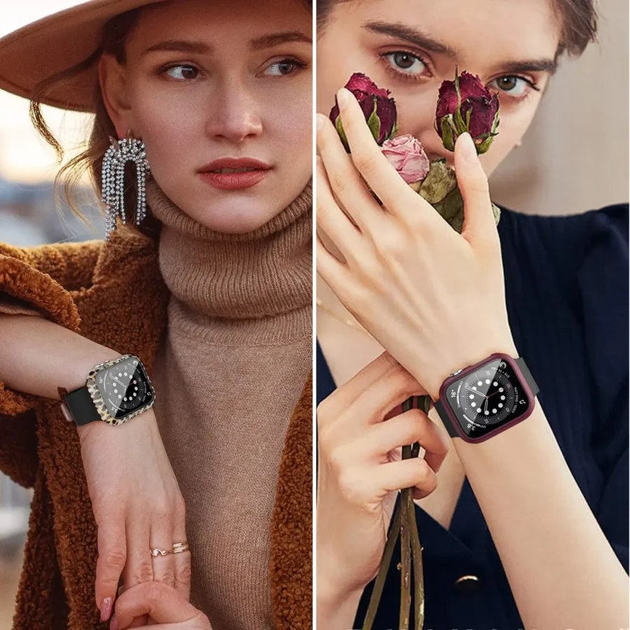 Tempered Glass+cover For Apple Watch 9 8 41mm 45mm 42mm 38mm PC bumper Screen Protector Case iWatch series 7 6 5 4 se 44mm 40mm - Image 6