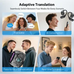 Alternative view of Bluetooth Earphones with AI Translator and LCD Screen for Clear Audio Enjoyment