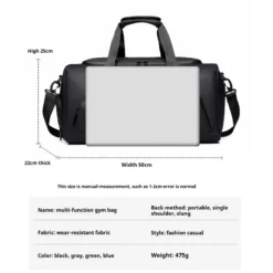Alternative view of Sports Gym Bag with Multi-Compartment Design and Shoe Storage for Travelers and Gym Goers