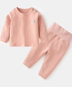 Autumn Winter Thermal Underwear Suit Baby Clothing Sets Boys Girls Pajama Sets Baby Warm Sleepwear Candy Colors Kids Clothes