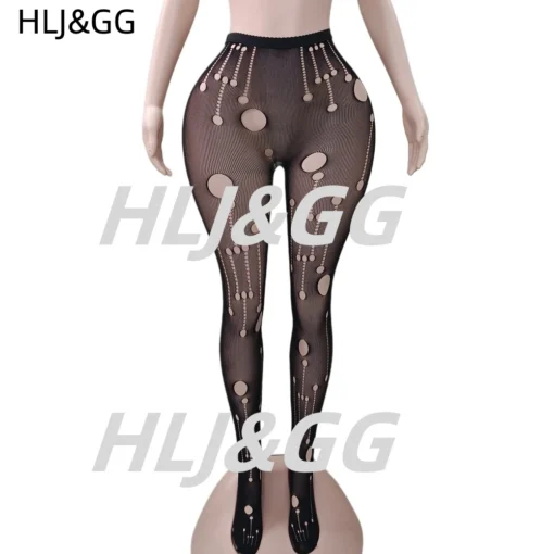 High Waist Lace Leggings with Hollow Out Design for Women - Image 4