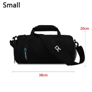 Large Wet Dry Gym Bag with Removable Shoulder Strap for Fitness and Travel - BK small