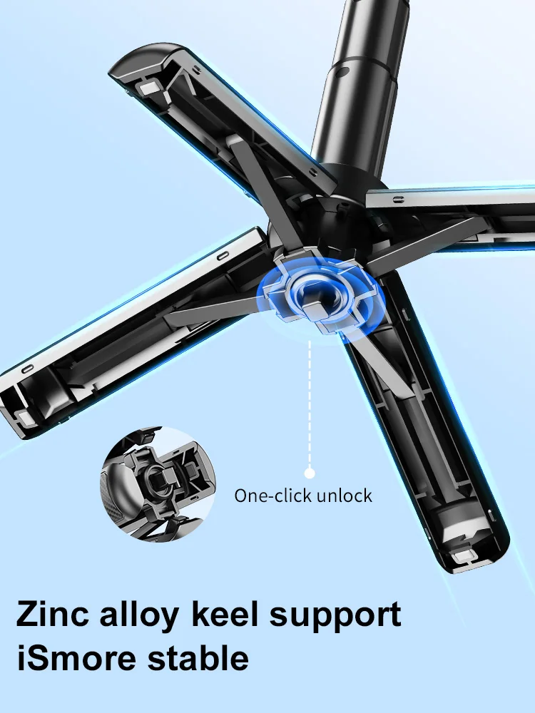 New Upgrade Pocket Selfie Stick Four-corner Stand With Rechargeable Bluetooth Remote Foldable Phone Holder for iPhone Android - Image 3