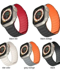 Alternative view of Magnetic Loop for Apple Watch Bands 44mm 40mm 49mm 45mm 41mm 38mm Silicone Bracelet iWatch Series 9 8 7 6 5 4 3 Se ultra 2 strap