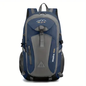 Large capacity outdoor hiking backpack with shoulder straps for men and women - Dark Blue