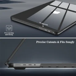 Alternative view of Crystal Black Clear Laptop Case for MacBook Air and Pro - Durable Protection for Students and Professionals
