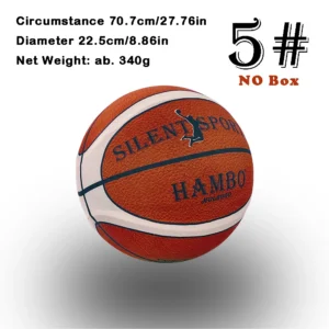 Indoor PU Foam Basketball with Silent Dribbling - Men's Size 7, Women's Size 6, Children's Size - Size 5 - Bag Packed