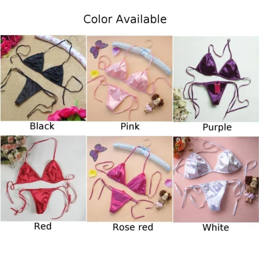 Women’s Satin Thong Underwear Set with Elastic T-back Design for Everyday Wear - Image 5