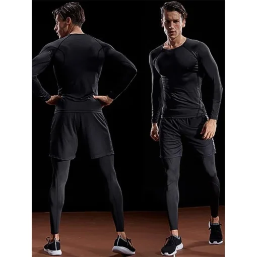 Compression Long Sleeve T-Shirt for Men with Moisture-Wicking and Muscle Support - Image 5
