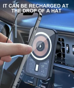 Alternative view of 30W Magnetic Wireless Charger Car Air Vent Mount Phone Holder Stand Fast Charging Station For iPhone 12 13 14 Pro Max macsafe