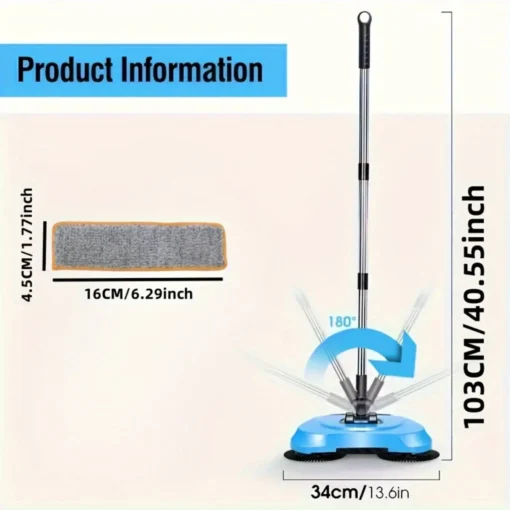 Sure! Here’s the cleaned and optimized product information following your specifications:PRODUCT ID: 1
CLEAN TITLE: 3 in 1 Multifunctional Manual Sweeping and Mopping Set with Long Handle
CLEAN SHORT DESCRIPTION: A versatile cleaning set designed for sweeping and mopping with a durable long handle.
CLEAN LONG DESCRIPTION:
- Features:
- 3 in 1 design for sweeping and mopping
- Ergonomic long handle for ease of use
- Materials:
- Polyester bristles for effective cleaning
- Dimensions:
- (Specific dimensions not provided)
- Use Cases:
- Ideal for household cleaning of floors and surfaces
- Compatibility:
- Suitable for various floor typesBRAND: N/A
GTIN: N/A
MPN: N/A
IDENTIFIER_EXISTS: falsePlease let me know if you need more product entries processed! - Image 3