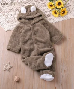 Humor Bear Autumn Cartoon Style Winter Long Sleeve Baby Boys Girls Rompers Toddler Kids Playsuit Jumpsuits Baby Clothes