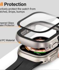 Alternative view of Cover For Apple Watch Ultra 3 Case 49mm Accessories PC Shockproof Bumper+Tempered Glass Screen Protector iwatch Series Ultra 2