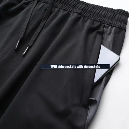 Men's Running Pants with Zipper Pockets for Comfort and Functionality - Image 4
