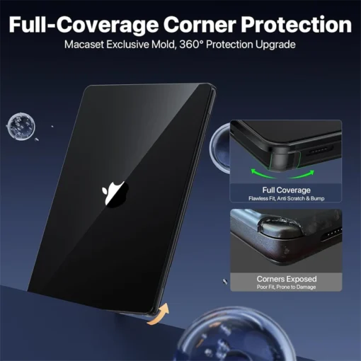 Crystal Black Clear Laptop Case for MacBook Air and Pro - Durable Protection for Students and Professionals - Image 3