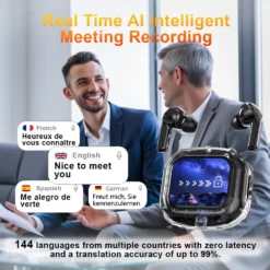 Alternative view of Wireless Bluetooth Headphones with 144 Language Real-Time Translation for Business Professionals