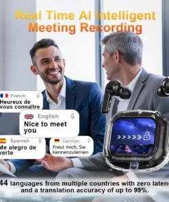 Alternative view of Wireless Bluetooth Headphones,144 Language Real Time Translation Earphones for Business,with Smart Touch Screen HiFi TWS Headset