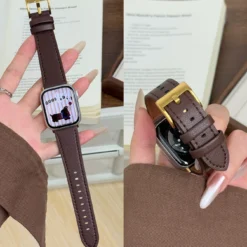 Alternative view of Leather Loop Apple Watch Band with Elegant Design for Women in Multiple Sizes