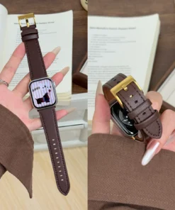 Alternative view of Leather Loop For Apple Watch Band For Women Sport Correa 38mm 40mm 41mm 42mm 44mm 45mm 46mm 49mm , Strap For IWatch