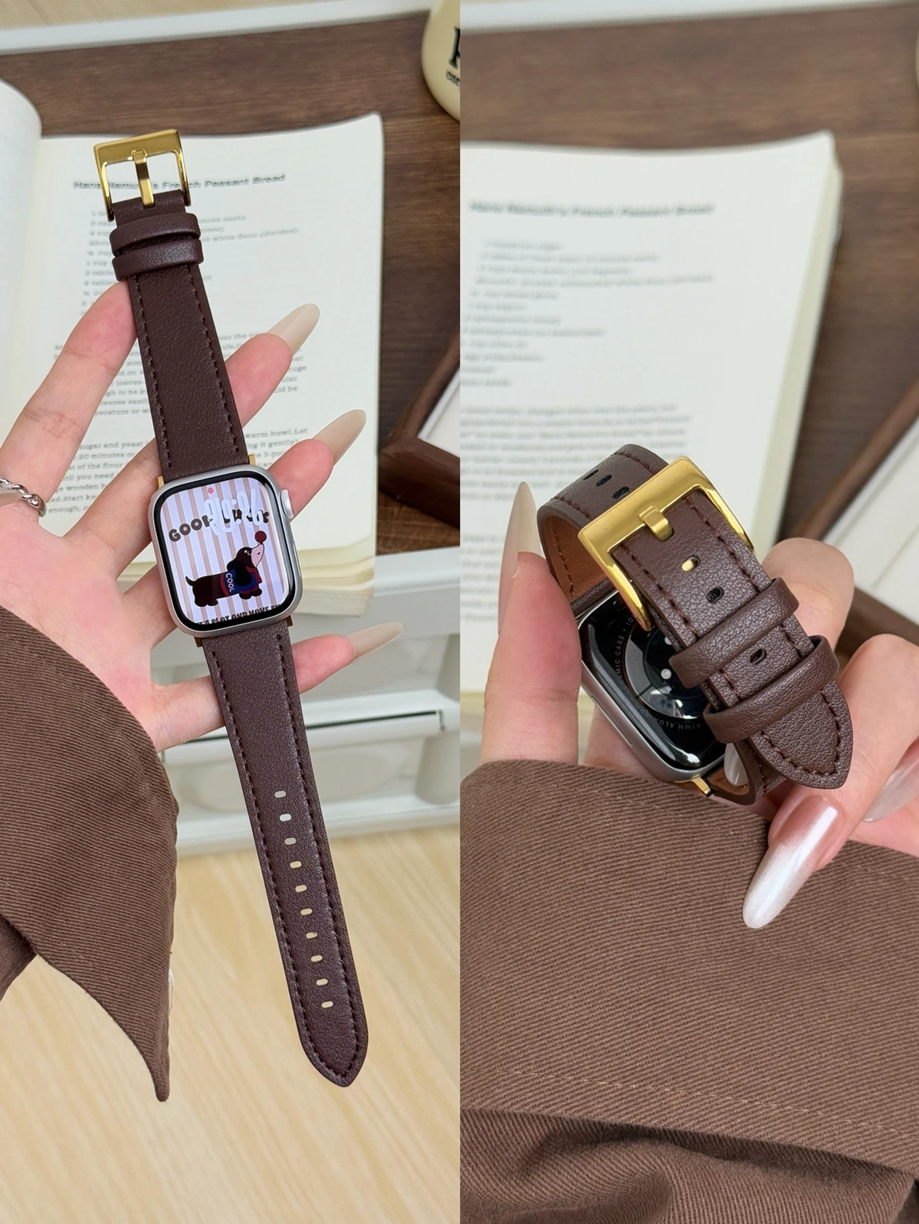 Leather Loop Apple Watch Band with Elegant Design for Women in Multiple Sizes - Image 2