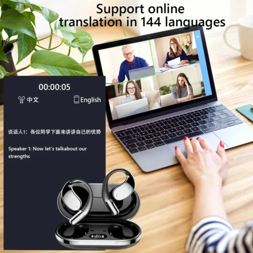Bluetooth Earphones with AI Real-Time Translation for Travelers and Language Learners - Image 2