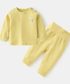 Alternative view of Autumn Winter Thermal Underwear Suit Baby Clothing Sets Boys Girls Pajama Sets Baby Warm Sleepwear Candy Colors Kids Clothes