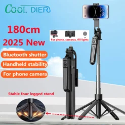 Smartphone Tripod with Bluetooth Shutter and Phone Holder for Easy Selfies