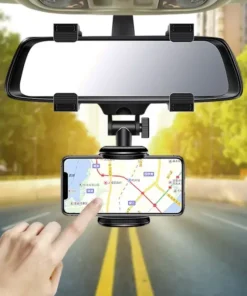 360 Car Phone Holder Rearview Mirror Mount Bracket Navigation GPS Mobile Stand Clip Foldable Adjustable Car Cell Phone Support