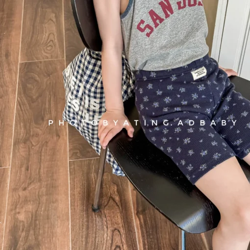 Cotton Floral Shorts for Baby Girls with High Waist Design - Image 3