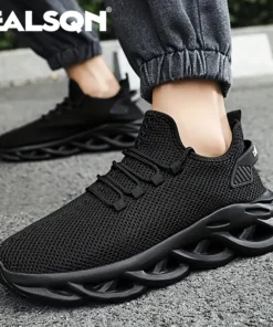 Alternative view of Men Sports Running Black Jogging Shoes Casual Sneakers Brown Outdoor Breathable Mesh Women Light Shock-absorption Black Tennis